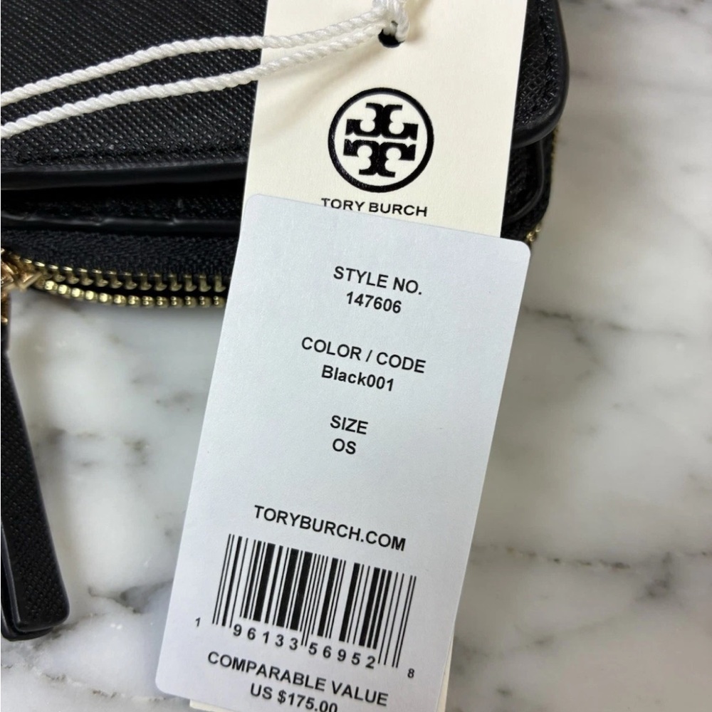 Tory Burch Black Saffiano Leather Emerson Bifold Wallet NWT - Picture 10 of 10